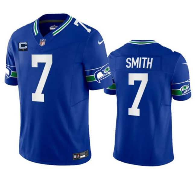 Men & Women & Youth Seattle Seahawks #7 Geno Smith Royal 2023 F.U.S.E. With 1-Star C Patch Vapor Vapor Untouchable Limited Jersey